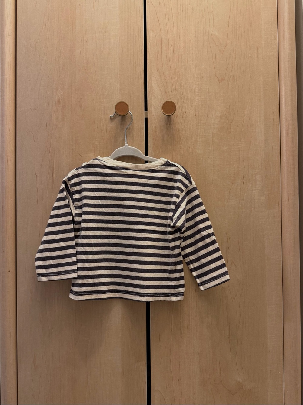 9-12m Long Sleeve Striped Top - Black & White - Unisex - Fall Winter